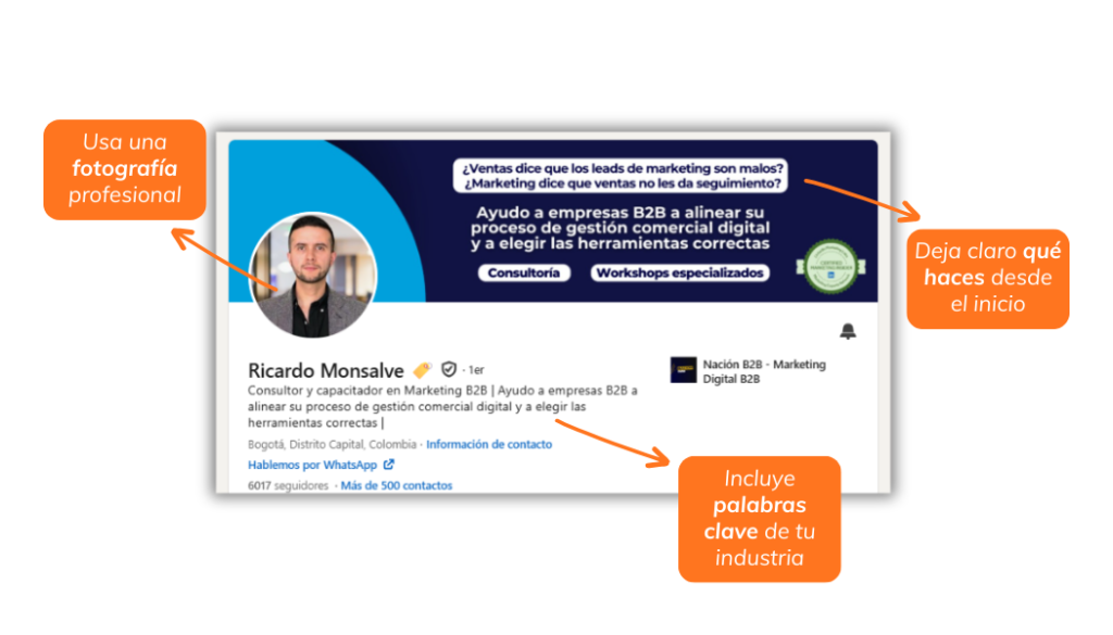 perfil de un profesional en estrategia de linkedin para empresas